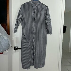 Blue Striped Shirt Dress